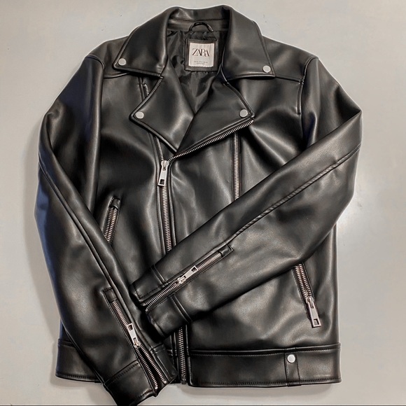 Zara Other - Zara Faux Leather Biker Jacket Black